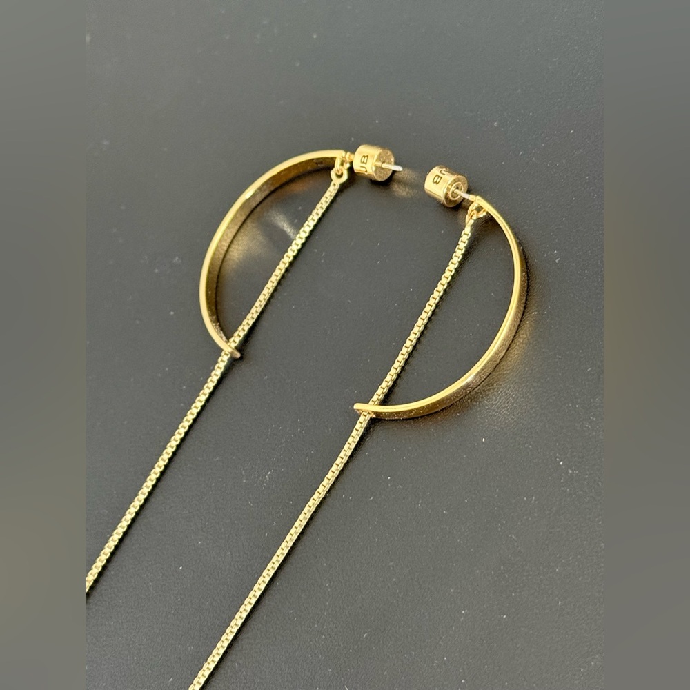 Jenny Bird threaded half hoop earrings in gold - rare - Picture 4 of 7